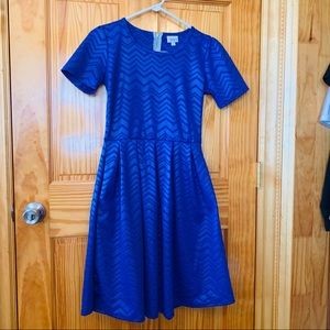 5/$20💛LULAROE Dark Blue Zigzag Skater Dress